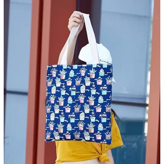 Terlaris TC36 World Pattern Canvas Tote Bag / Tas Pundak Wanita Elegan