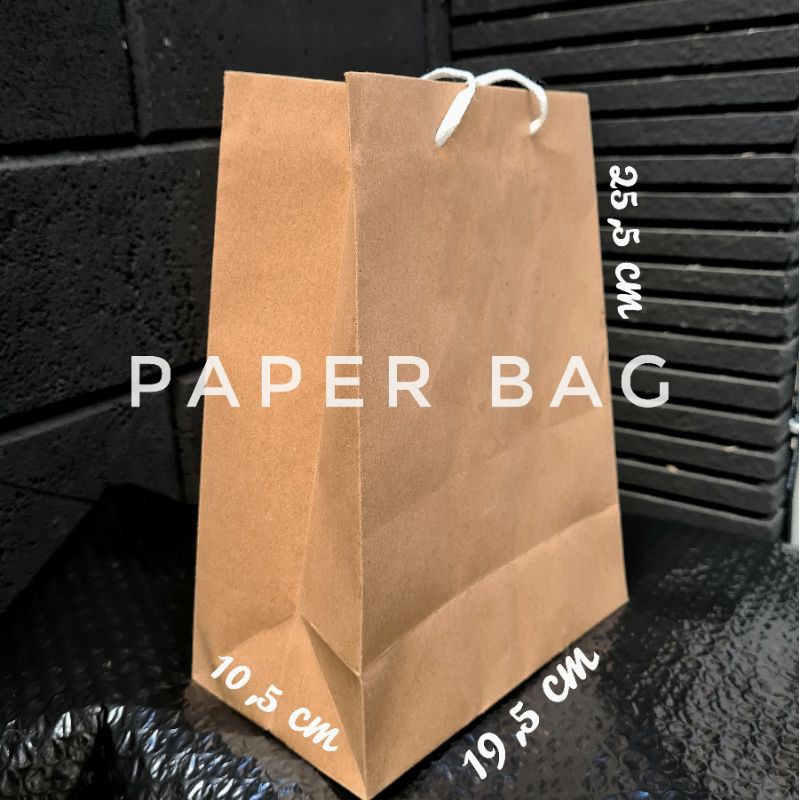 

paper bag shopping tas belanja kraft kantong kertas 25,5x19,5x,10,5 beli kelipatan 20