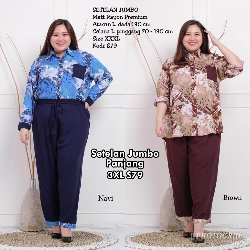 BIGCLO - (COD) LD 130cm Setelan Jumbo 3XL Celana Panjang