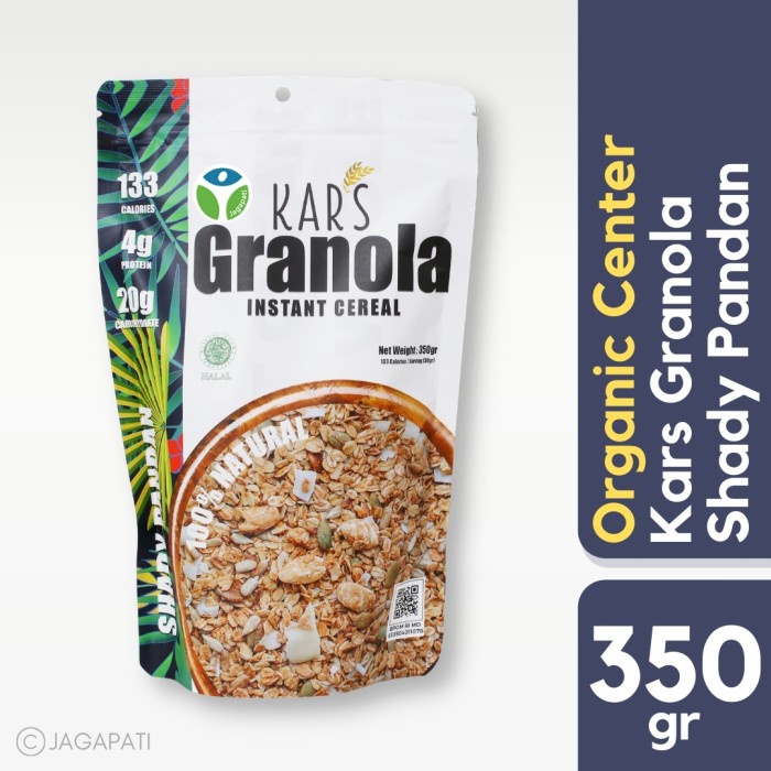 

Jual Organic Center - Kars Granola Shady Pandan 350Gr - Sarapan Sehat