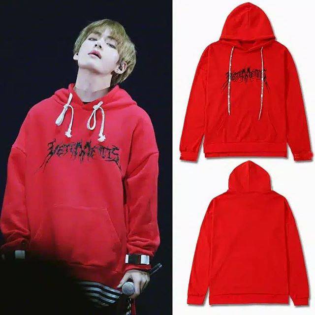 Hoodie V/Taehyung BTS "Vetemens" Baju Idol Kpop Fashion