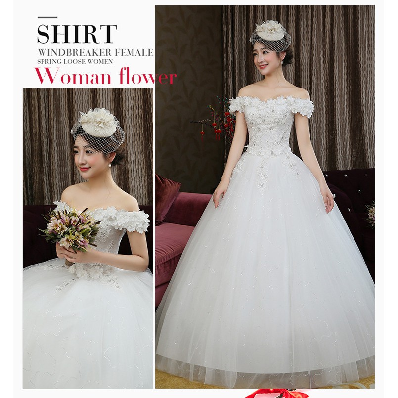 WD-15 gaun pengantin wedding dress lace putih import high quality