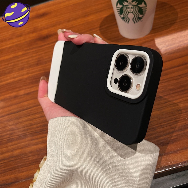 Soft Case Silikon TPU Warna Kontras Untuk IPhone 13 12 11 Pro X XS Max XR