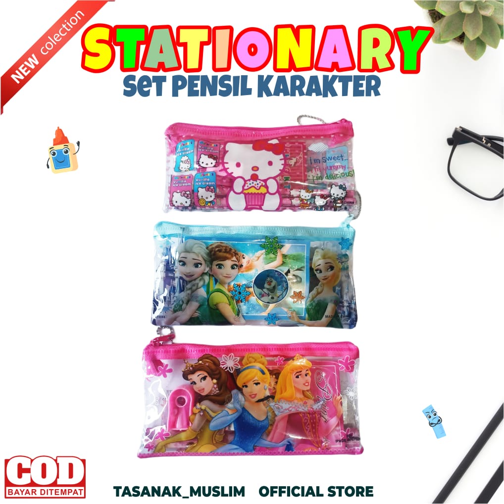 

Set alat tulis karaket 7in1 alat tulis sekolah free tempat pensil