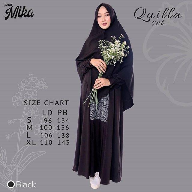 Ready Gamis Quilla set gerai mika original