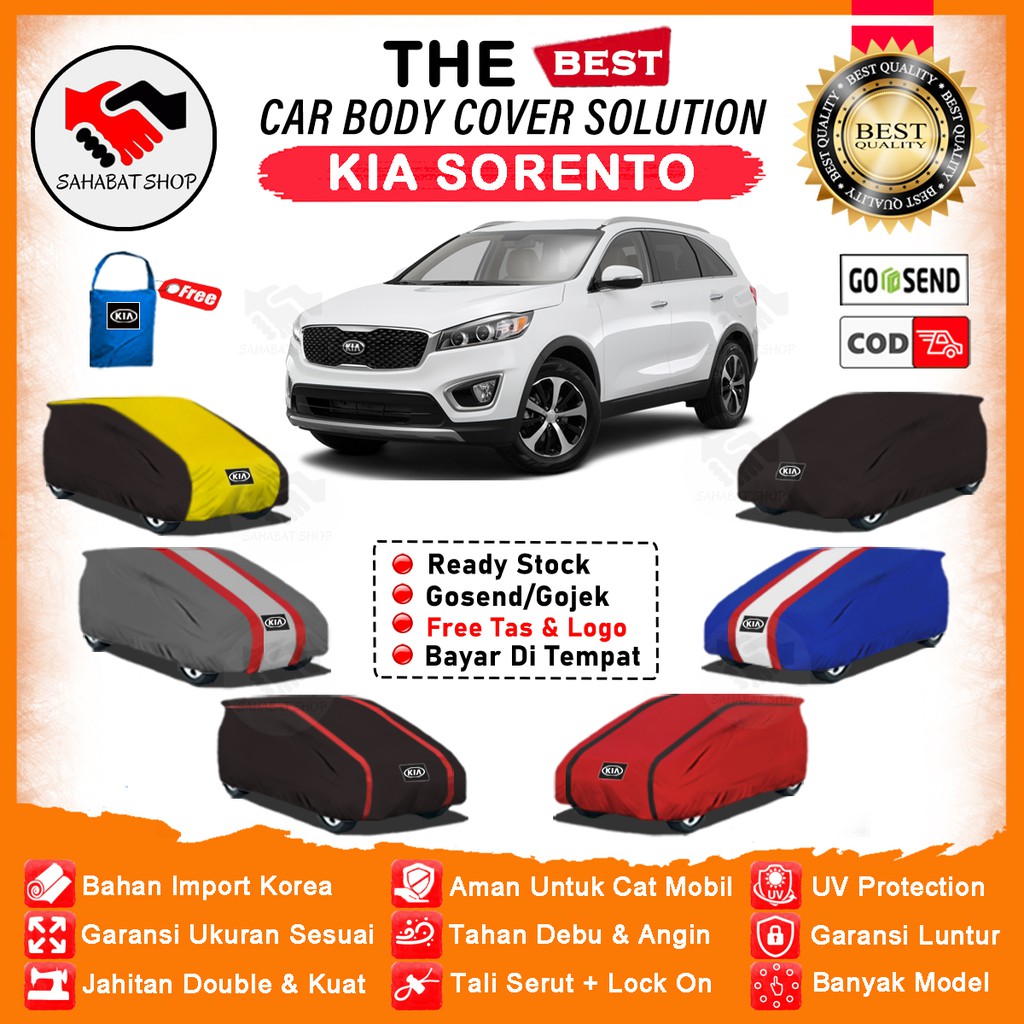 Sahabat Body Cover Mobil Sorento / Sarung Penutup Kia Sorento Outdoor / Selimut Pelindung Kerudung Jas Mantel Kerodong Kelambu Terpal Pembungkus Mobil Sorento Waterproof Anti Air Model Orang