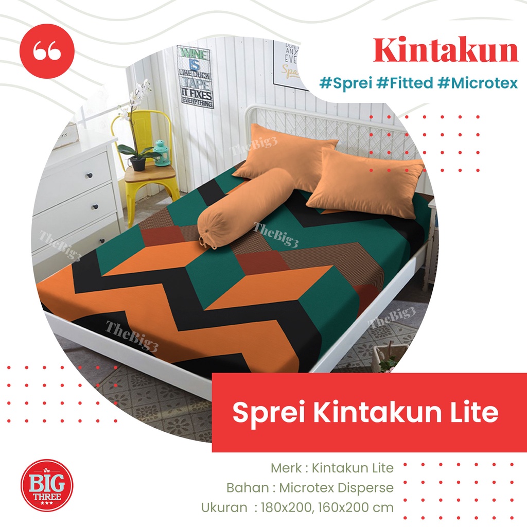 Kintakun Lite Sprei 180x200 / 160x200 motif Amarilis Aydan Belinda Carmen Devina Cherchio Irmadel Hibiscus Pua Pua Triangolo Keisya Renata  Vista  -  King Queen 180 160 SP