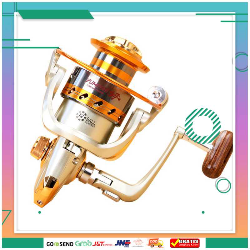 (BISA COD) FTIHSHPYumoshi Gulungan Pancing EF6000 Fishing Spinning Reel 12 Ball Bearing