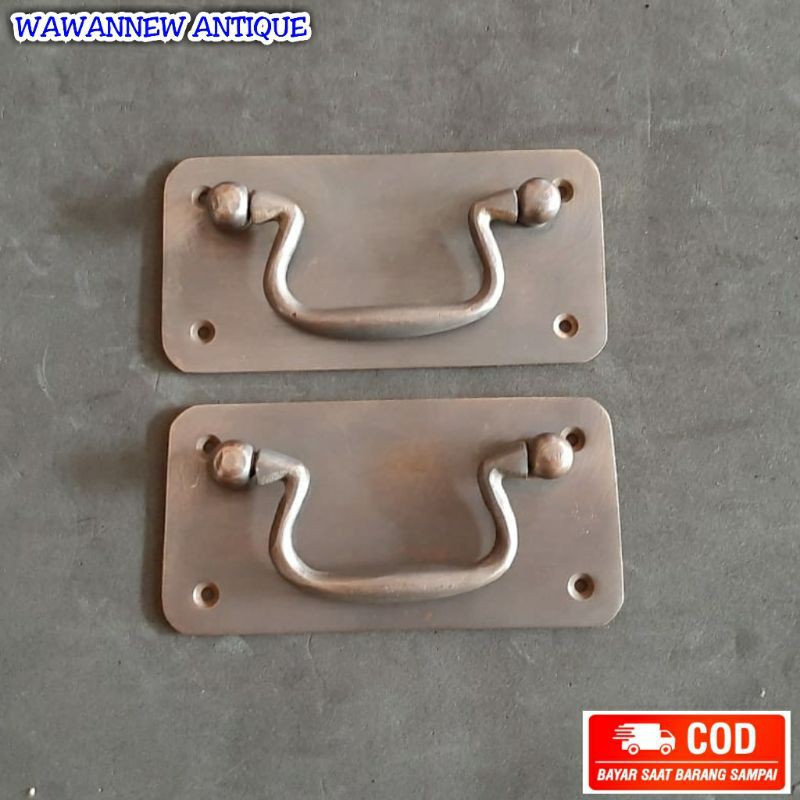 Handle / Tarikan Laci Lemari Jendela Pintu Rumah Kuningan Antik 10,5cm