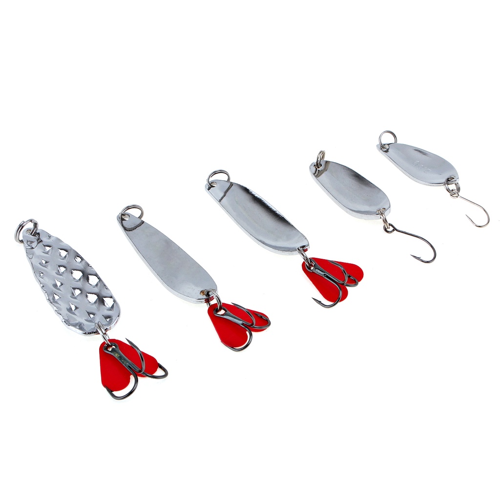 10pcs Sendok Pancing Metal Lures Kit Dengan Hook Tackle Box, Sendok Keras Memancing Umpan, Metal Fishing Lure, Metal Fishing Sequin Lures Baits Untuk Trout, Panfish, Bass