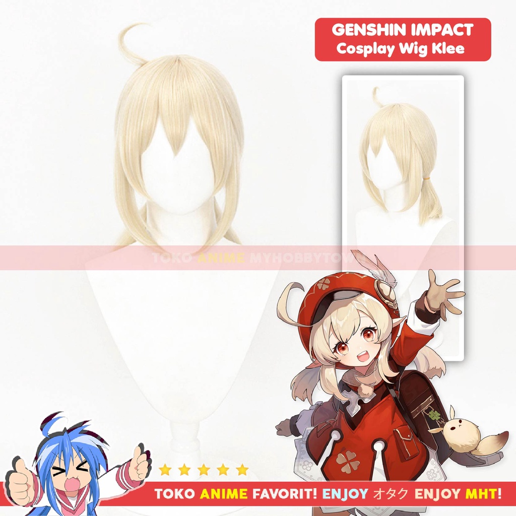 Wig Cosplay Anime Game Genshin Impact : Klee - Rambut Palsu