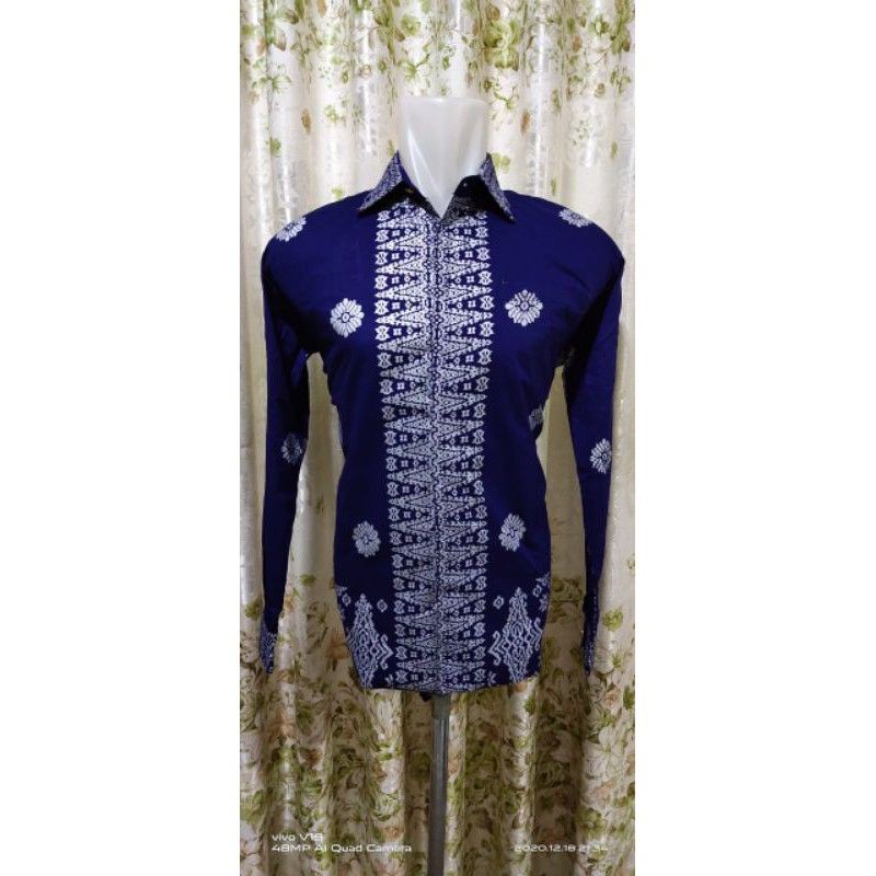 SETELAN BATIK SONGKET PALEMBANG MOTIF SOIMAH NAVY SILVER