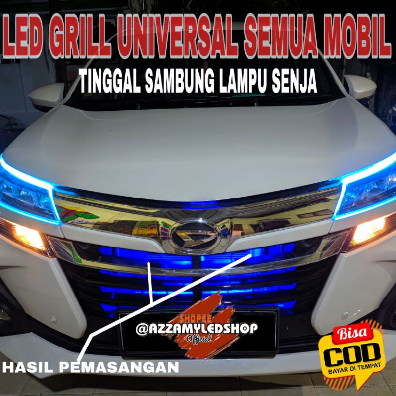 Sepasang lampu mobil led grill universal untuk grill depan semua mobil super terang