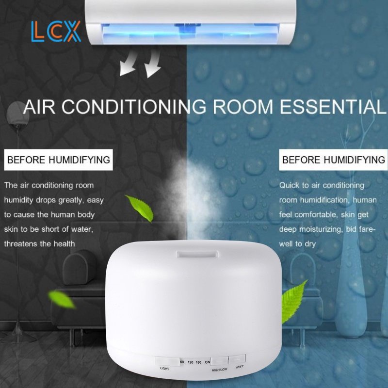 LCX Diffuser Humidifier Putih Ultrasonic Aromaterapi Diffuser Humidifier 500ml Air Purifier 500ml VS-1850