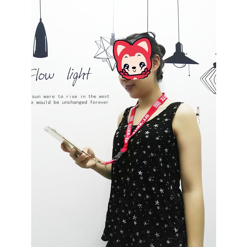 Off-WhitePutih pucat tali lanyard Tali Kamera Tali Ponsel Merek Lanyard Untuk Gantungan Kunci Sling Gantungan Kunci Pemegang ID Card Anti Hilang