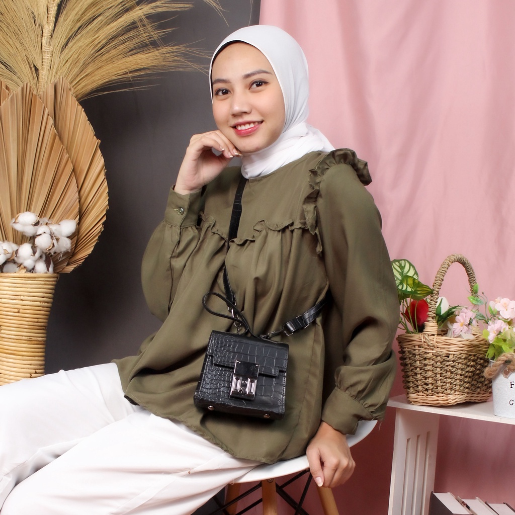 RX Fashion - Blouse Lolla I LAVANYA I Made top //Blouse Wanita -R1-ARMY
