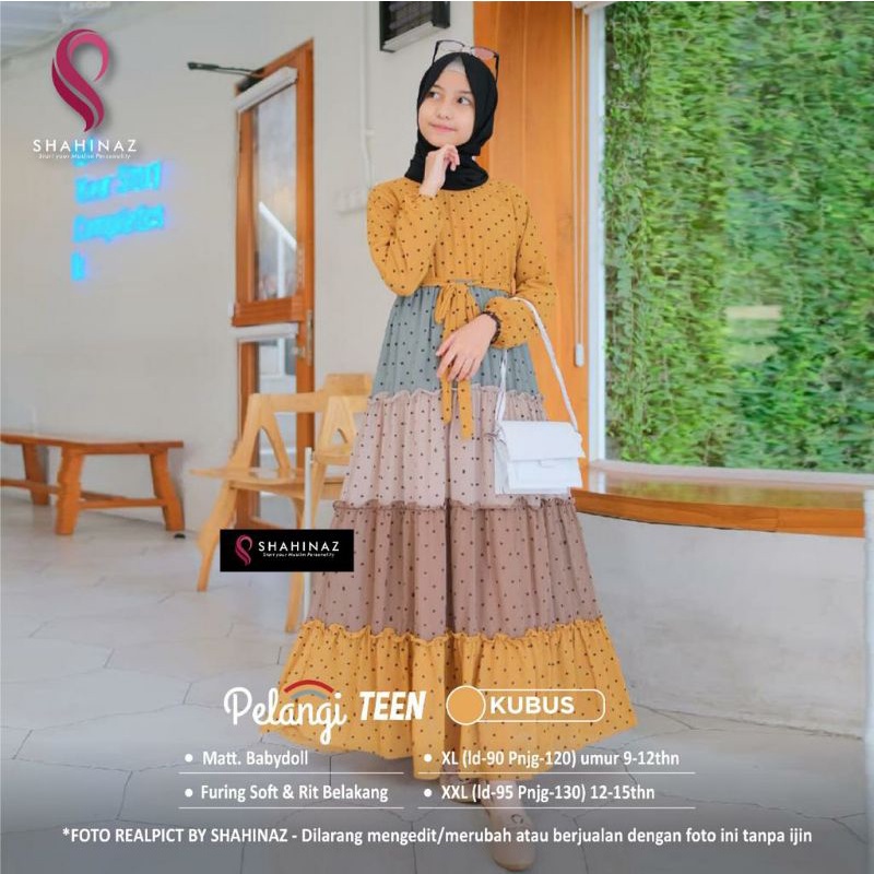 Gamis Anak Remaja Polkadot PELANGI TEEN Ori Shahinaz Hijab