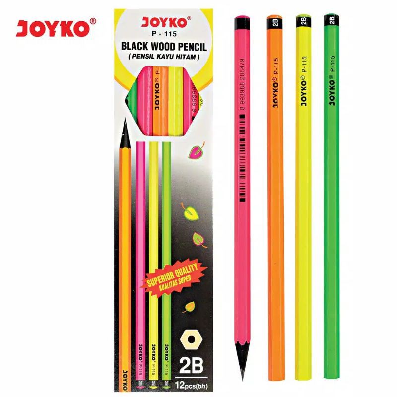 

Pensil 2B P-115 Joyko Black Wood Pencil Harga Per Lusin