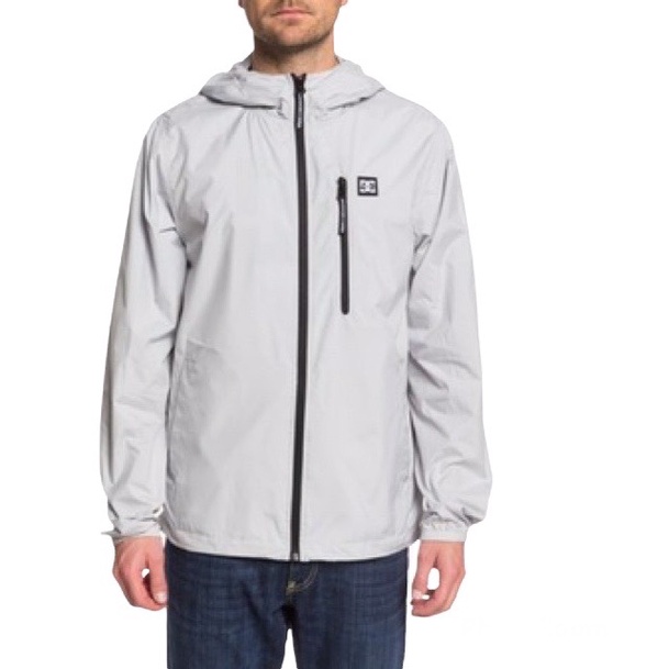 Jaket Windbreaker Hooded DCShoecousa Light Grey