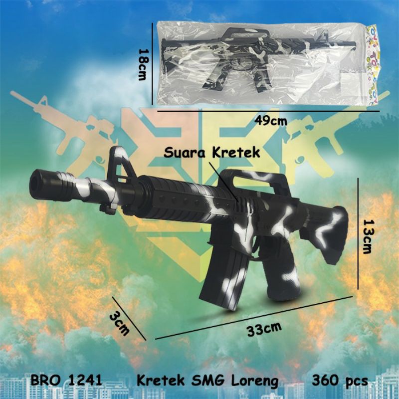 Pistol Kretek M16 Loreng Krotok Suara Bunyi Pistolan Tembak Tembakan Mainan Anak BIGBANG