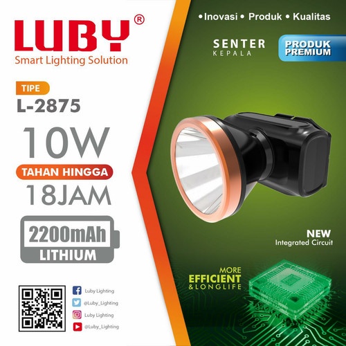 Luby L2875 Senter Kepala Super Terang / Headlamp Outdoor LED Waterproof