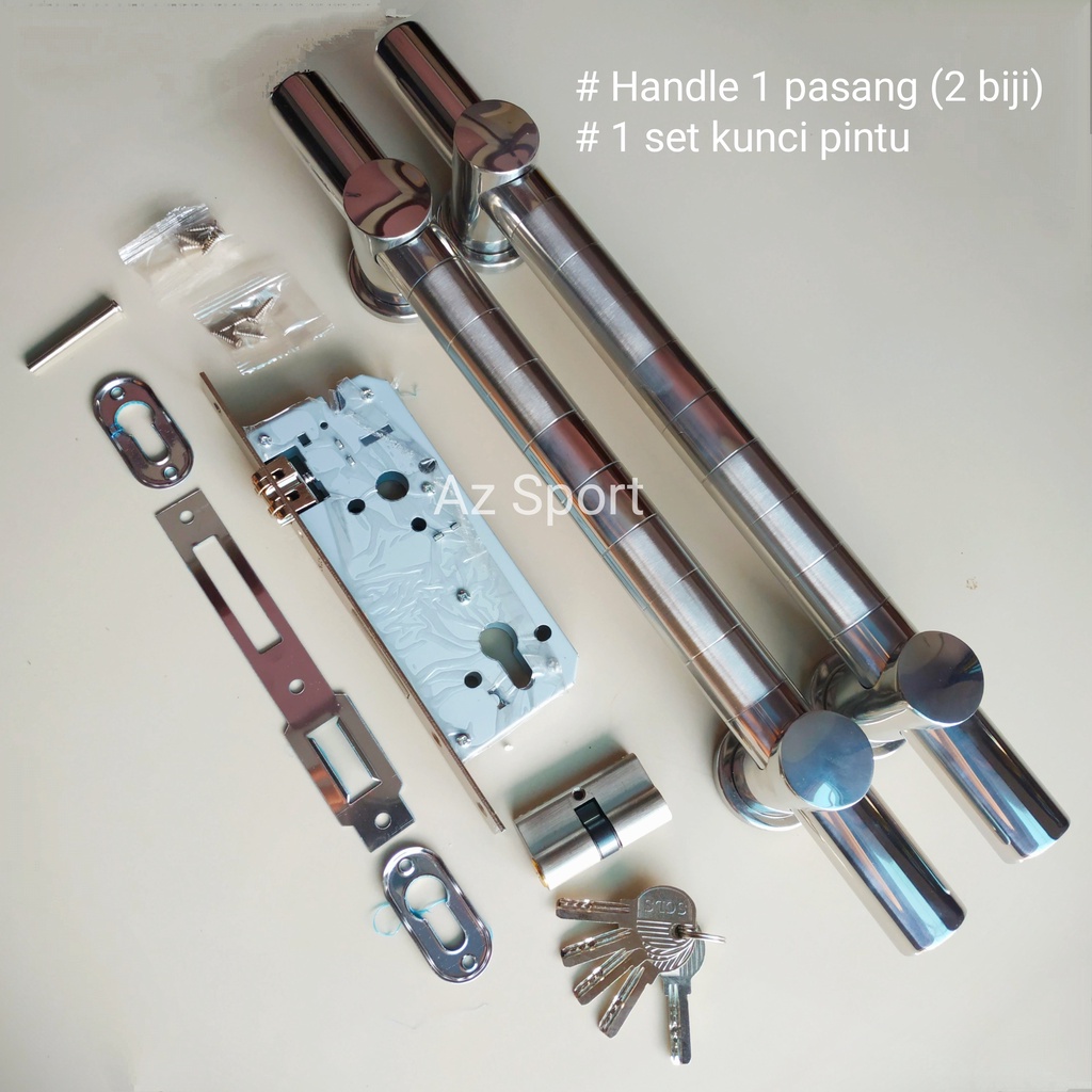 Handle Pintu Kunci Rumah 45 cm / 2 gagang pintu rumah plus kunci pintu