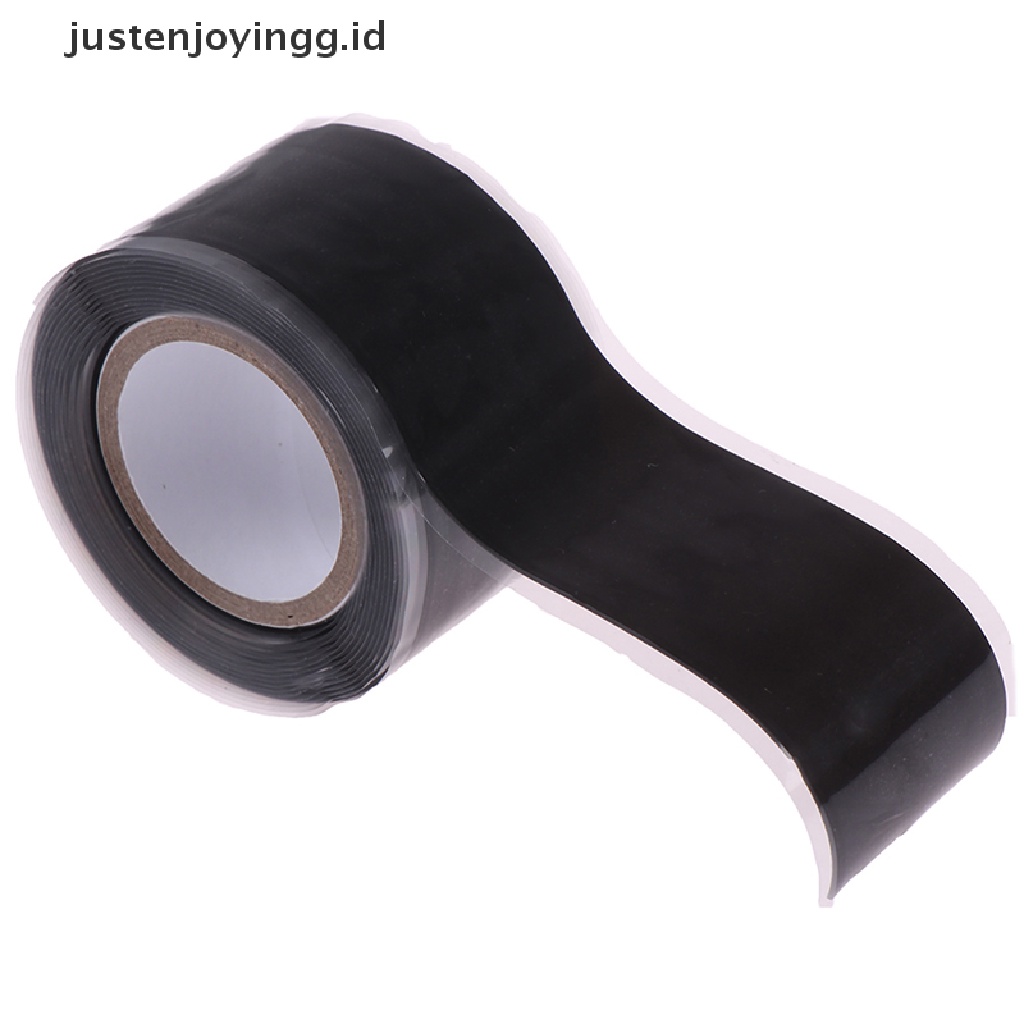 // justenjoyingg.id // 2.5cm*1.5m Black Waterproof Tape Powerful Strong Rubber Seal Repair Tape ~