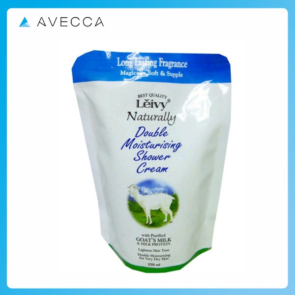 Jual Leivy Naturally Shower Cream Goat Milk 250ml Refill / Sabun Mandi