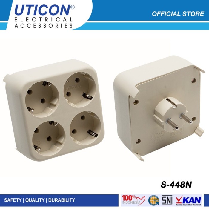 Uticon S-448N Stop Kontak 4 in 1 Original