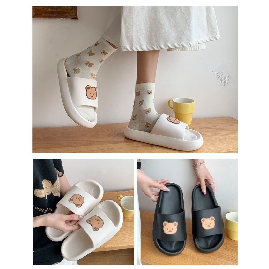 DS-D Sendal / Sandal Wanita Empuk Cute Bear Face Women Slippers 0818