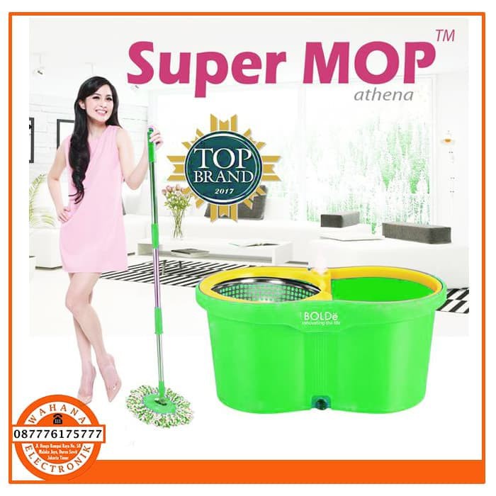 Alat Pel Lantai Super Mop BOLDe Athena Stainless ORIGINAL BOLDe - Hijau muda