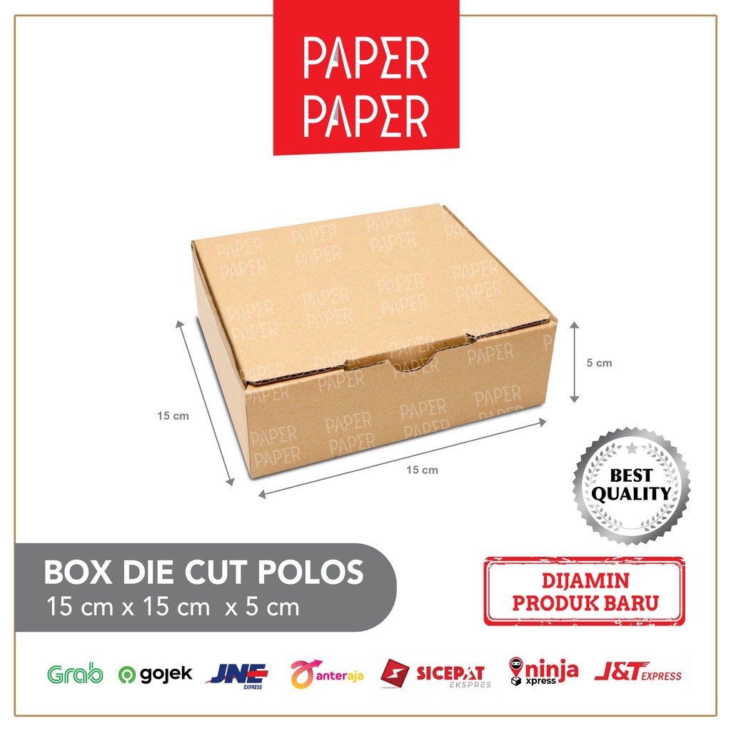 

Kardus Box Karton Die Cut 15X15X5 Polos - Baru - Murah