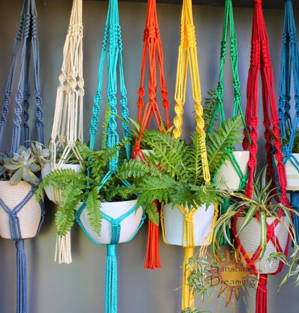 READY STOK) macrame Pot gantung/ macrame plant hanger (POT 001)