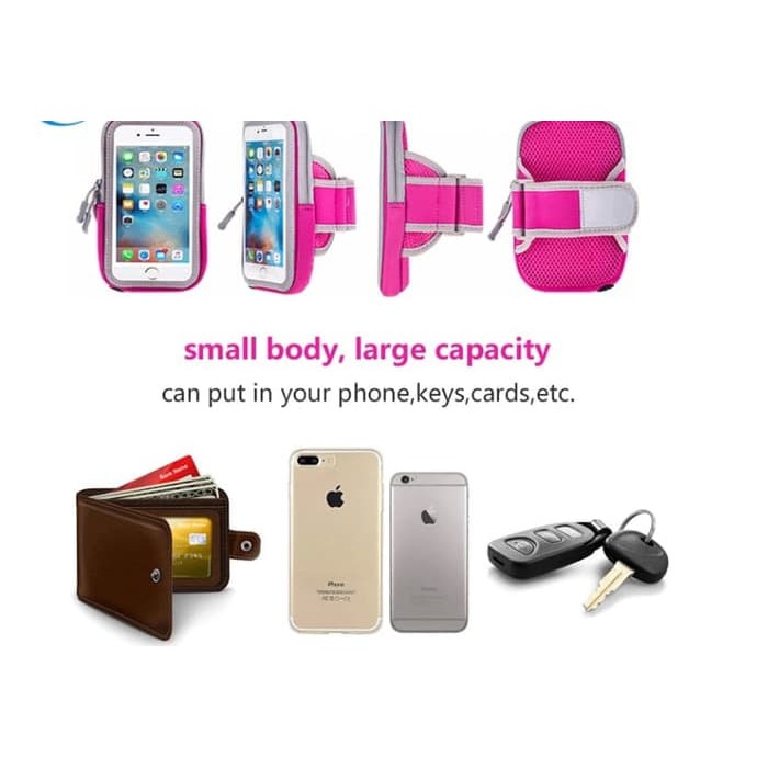 WATER PROOF DOUBLE POCKET MOBILE PHONE SPORT ARM BAND BAG 5.5' TEMPAT HP KUNCI UANG DLL SERBA GUNA