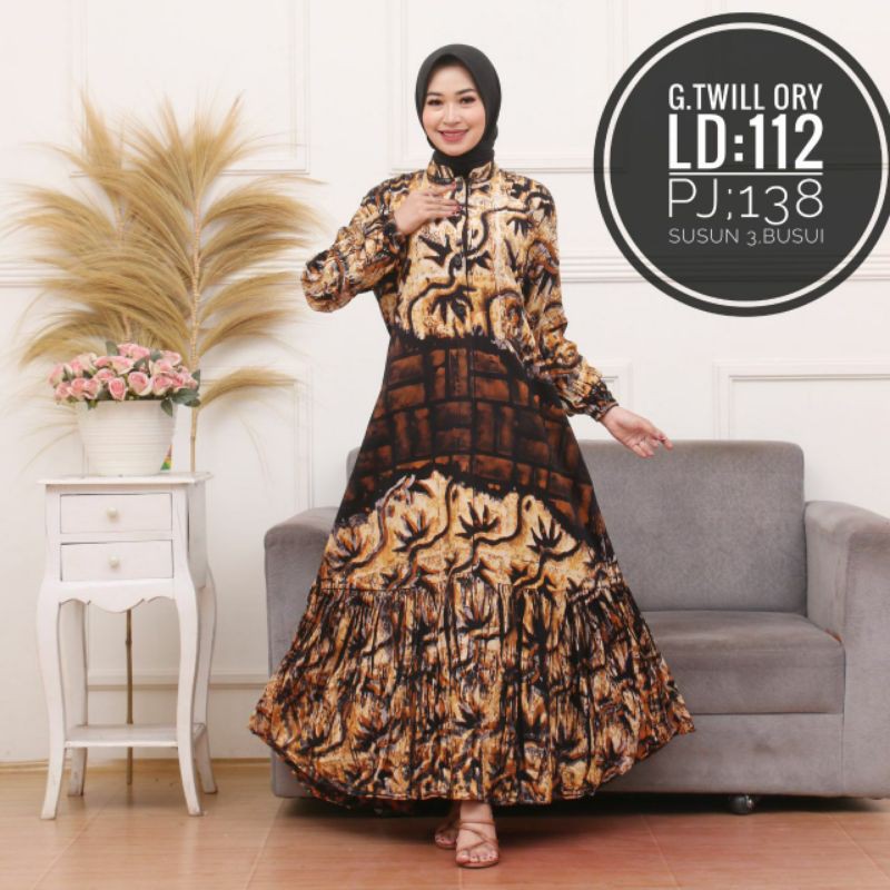 gamis batik twill ori