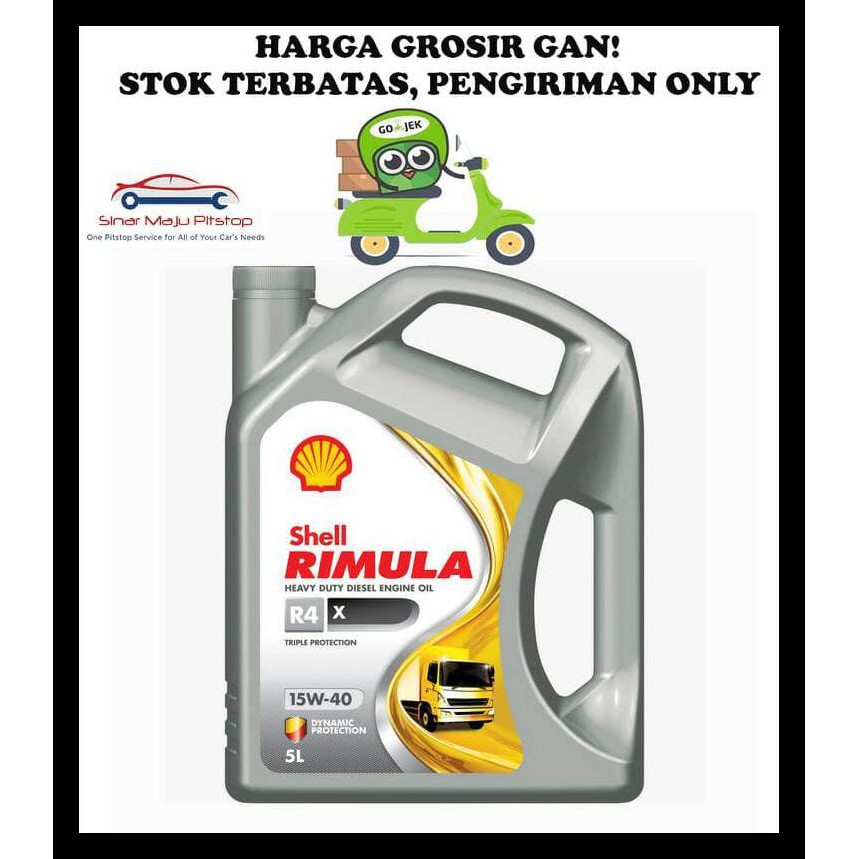 Shell Rimula R4X 15W-40 Oli Mobil Mesin Diesel 5 Liter HARGA GROSIR TERLENGKAP