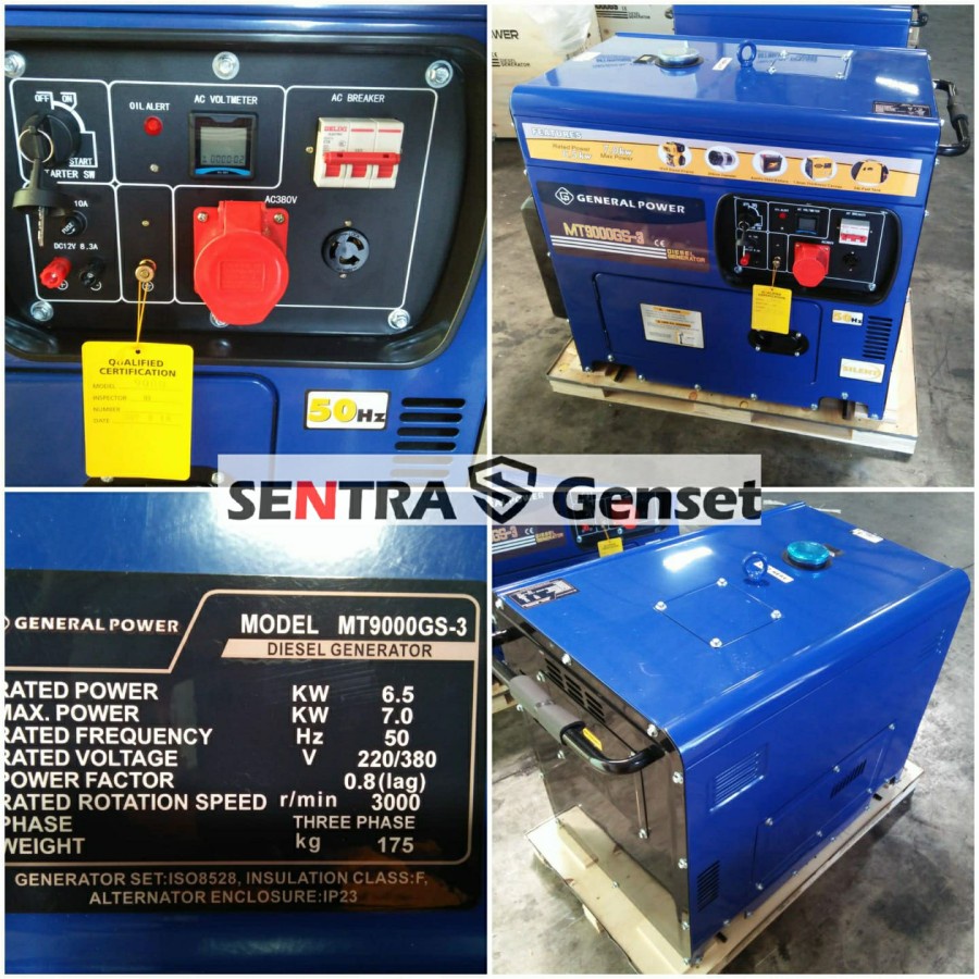 Genset silent 7000 watt 3 phase general Power MT9000GS-3