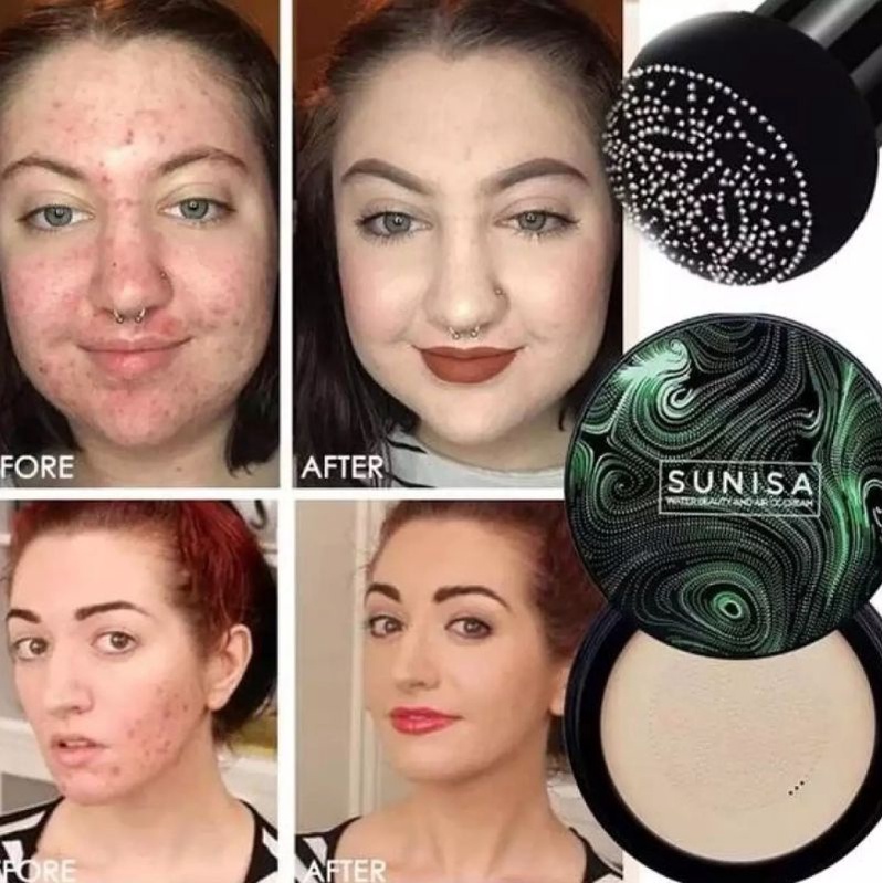 SUNISA MUSHROOM HEAD BB CUSHION AIR PAD CC CREAM BENTUK JAMUR 20 GRAM