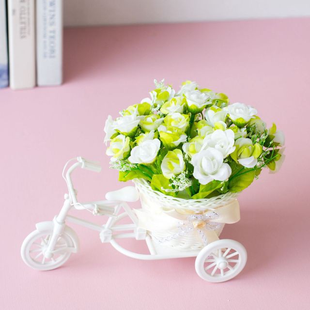 Sepeda Bunga dekorasi Bunga plastik-PS-SD Hijau