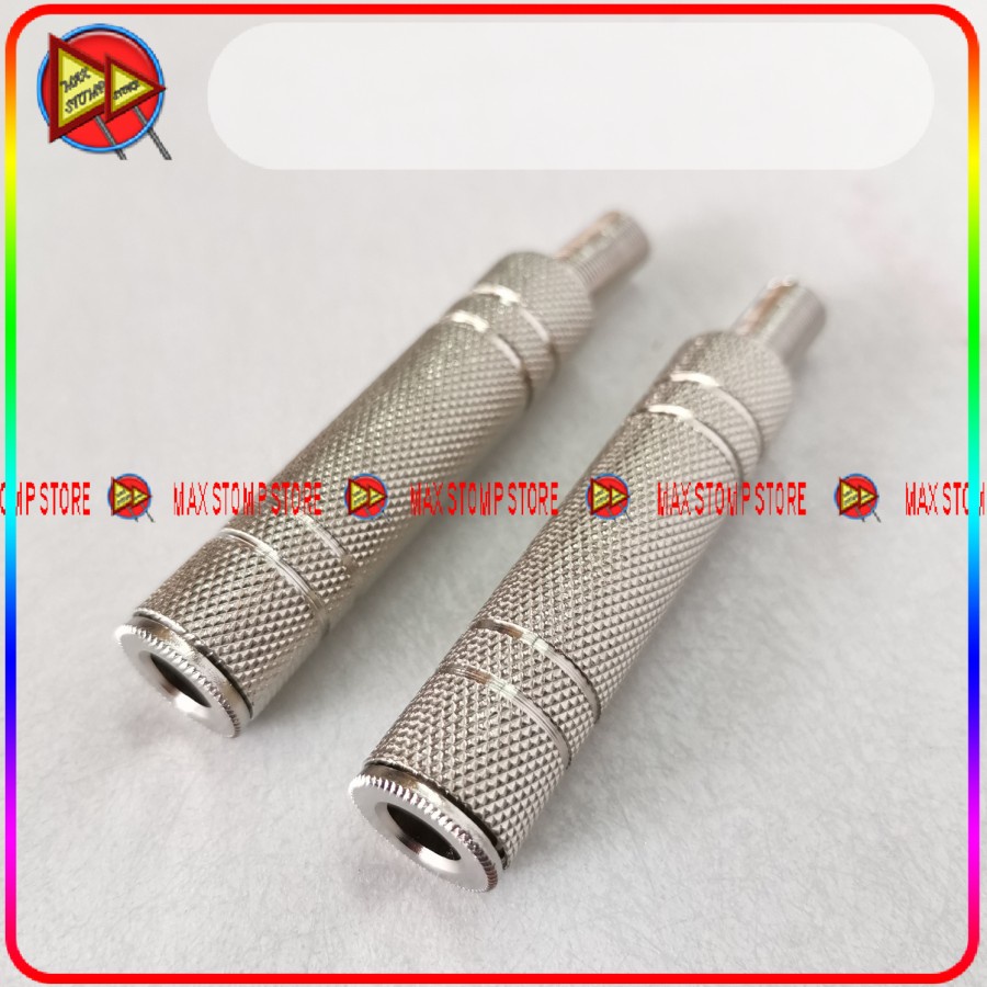 Soket Mic Stereo 6.5mm Female Cewek Buntut Besi Silver Socket Kabel