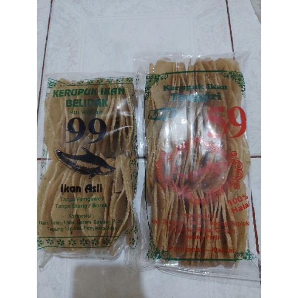 

Kerupuk Ikan Belidak 99 500g dan Kerupuk Ikan Tenggiri 59 600g Asli Pontianak