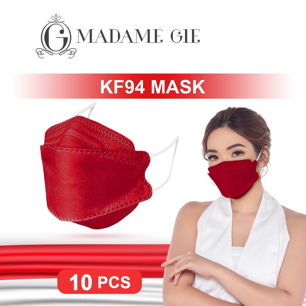 Fashion Fair - Madame Gie Protect You KF94 Merah Putih - Masker 10 Pcs