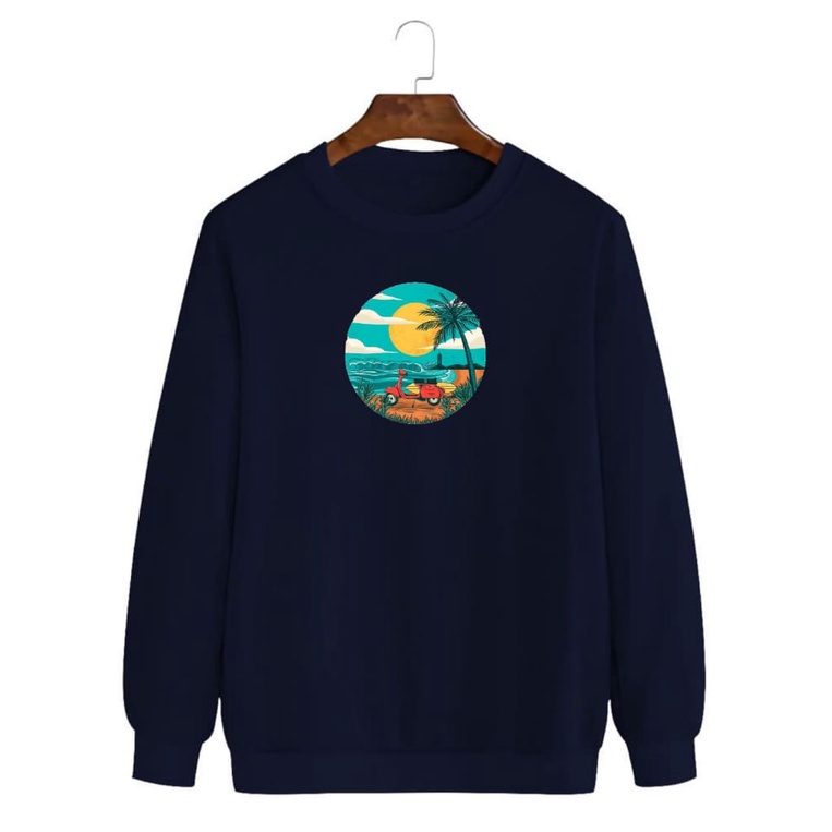 Noveli wear - Sweatshirt roughneck | sweater crewneck basic unisex distro pantai berkualitas sablon digital 023