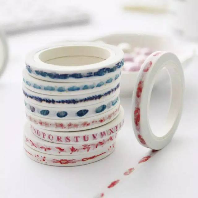 

Washi masking tape / selotip mini motif lavender untuk journal decorative diary