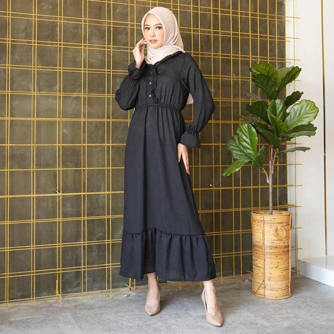 Marshella Crinkle Dress - Pakaian Muslim Wanita Gamis Premium