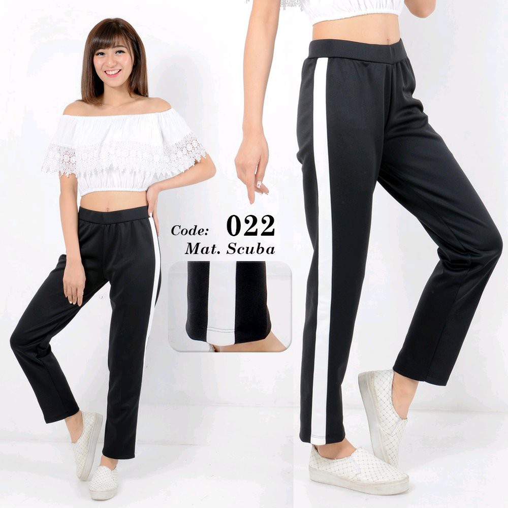 CELANA PANTS POLOS GARIS PUTIH // PANTS LIST SAMPING PUTIH