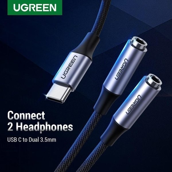 UGREEN Kabel Splitter Handsfree Earphone USB Type C To Dual Jack 3.5mm AV144 30732