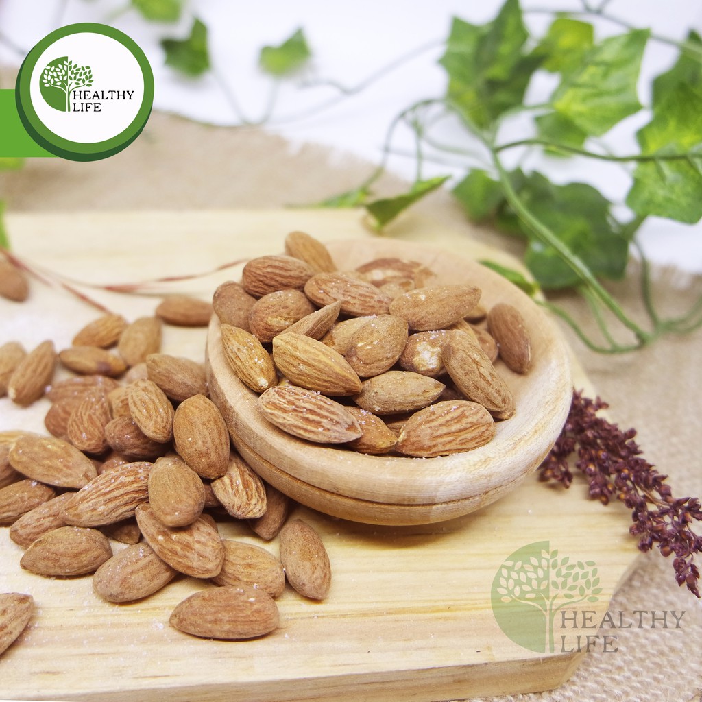 Roasted Almond Whole (Sea Salt) 500Gr (Almond Panggang / Matang) Ukuran Besar 27-30 Tanpa Cangkang