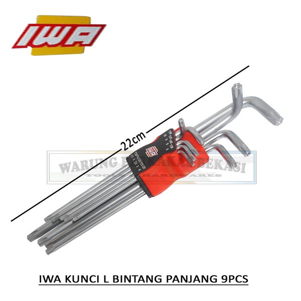Kunci L Bintang Lubang Panjang 9Pcs Termasuk T30 5mm T40 6mm T50 10mm Terjangkau