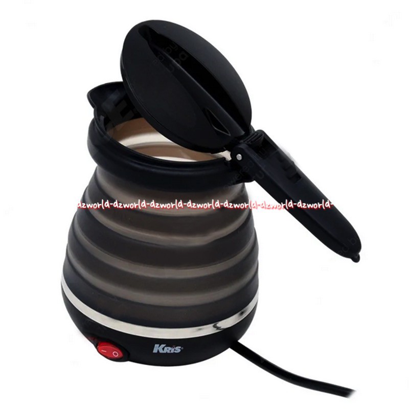 Kris Travel Kettle Black 600ml Teko Listrik Travelling Bisa dilipat Foadable Hitam Ketel